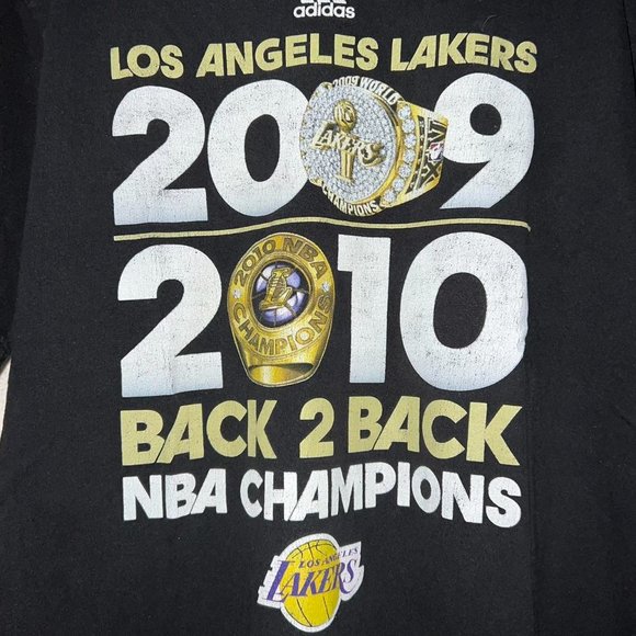 Adidas Los Angeles Lakers T-Shirt 09-10 Champions Shirt NBA Rings Size Large - Picture 4 of 5